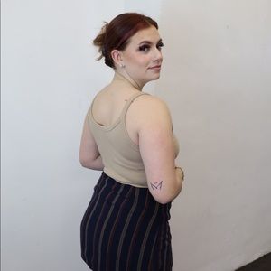 Tan ribbed tank top
